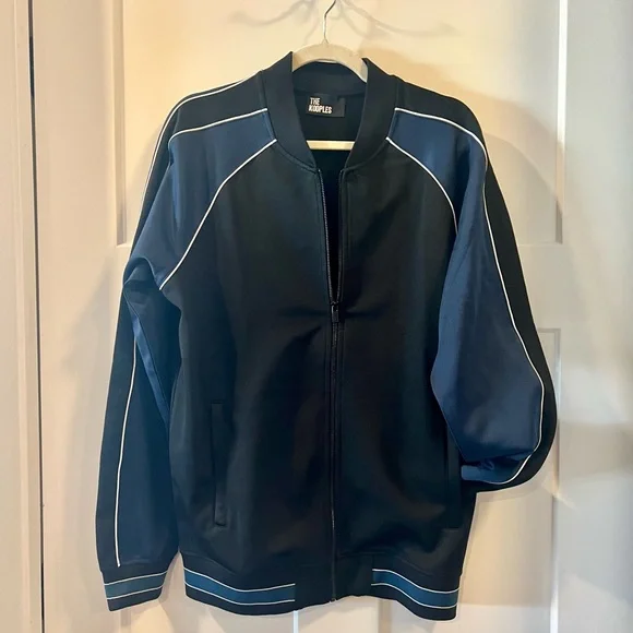 The Kooples Black and Navy Bomber Jacket - Picture 1 of 4